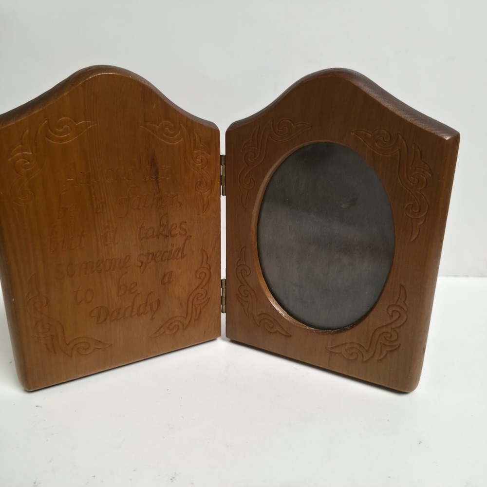 Vintage House of Lloyd Wooden Hinged Photo Frame Anyone Can Be A Father Daddy